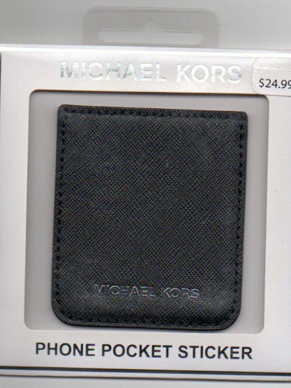 Michael Kors Leather Phone Pocket – Adhesive Card Holder – Black – NWT
